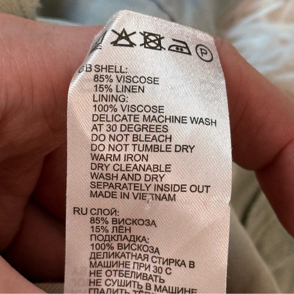 Reiss mint green linen viscose blend romper pockets NO belt SZ 0 button up - Picture 9 of 9